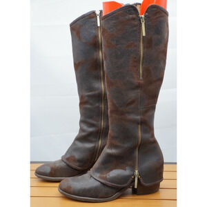 Donald J Pliner Womens Devi Knee High brown distressed leather boots 7